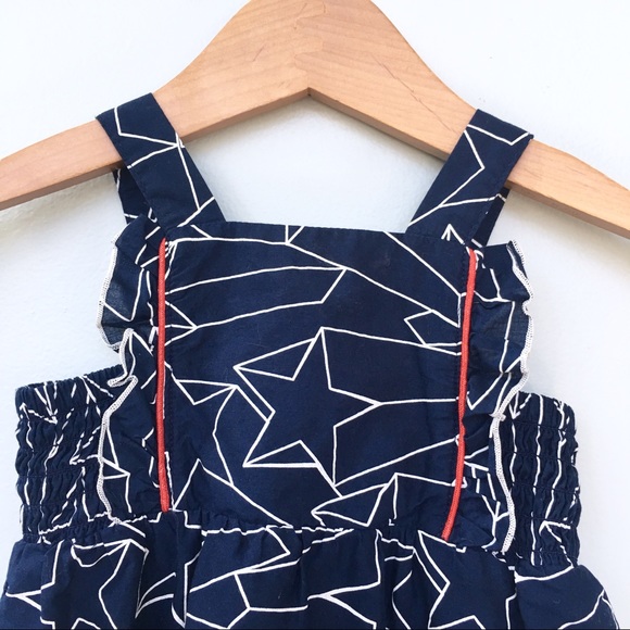 Like New! Cat & Jack Navy Star Print Dress - Picture 3 of 8